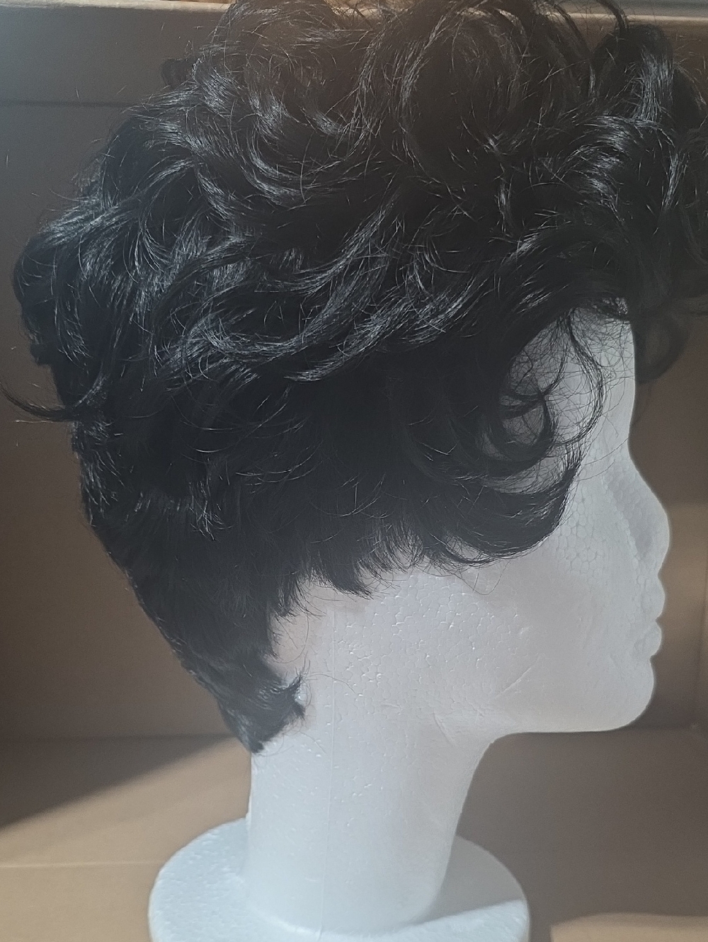 Short Curly Black Wig - Natural Look